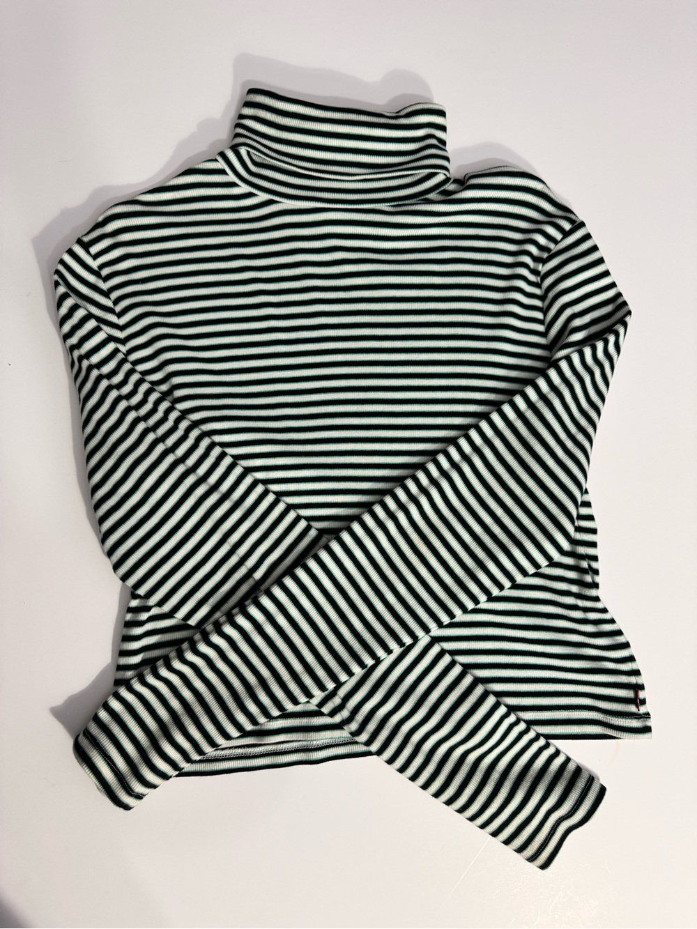 Levi's Black & White Striped Turtleneck Sweater